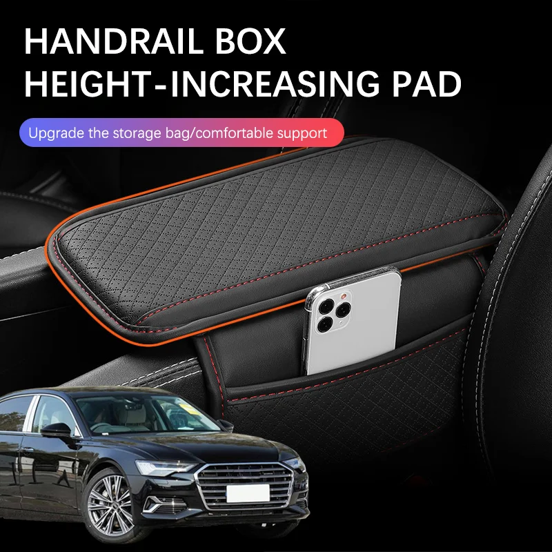 

Car Arm Rest Cushion Center Console Protection Cover Auto Armrest Box Pad with Storage Pocket For Audi A6 C5 C6 C7 C8 2004-2024