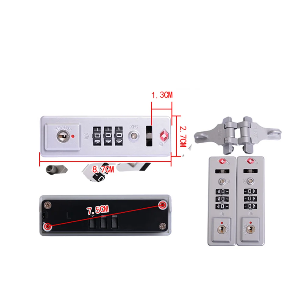 Suitable For TSA007 Customs Lock Rolling Suitcase Luggage Accessories Fixed Lock Combination Lock For Aluminum Frame Box Secure