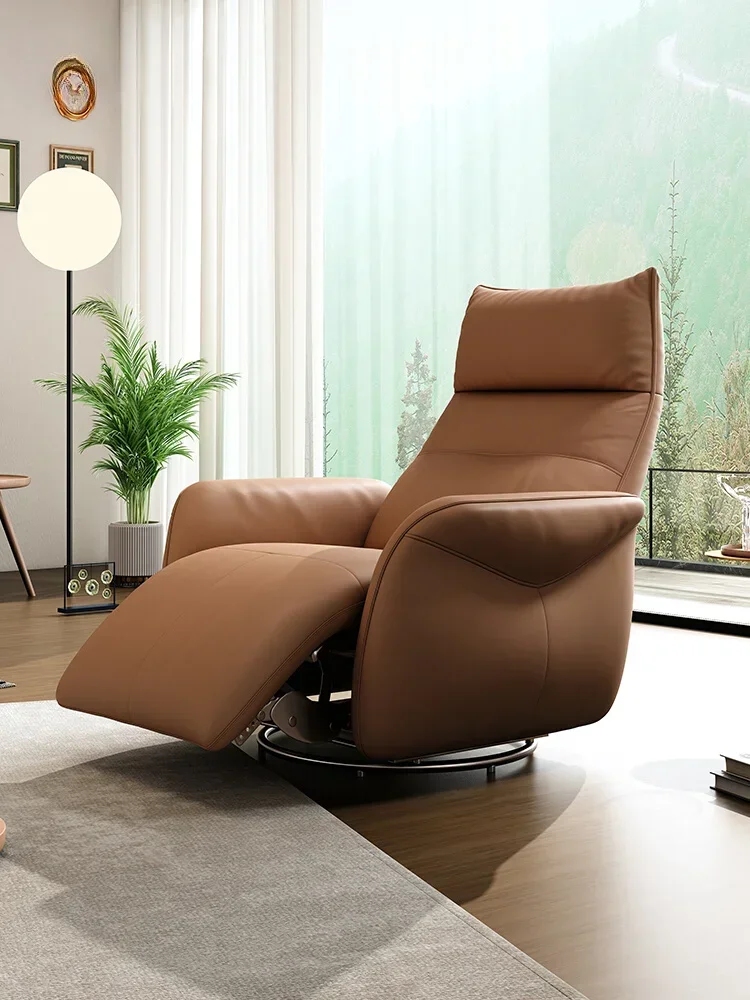 

Yaju Port genuine single electric sofa retractable multi-functional leather recliner Italian living room casual rocking chair