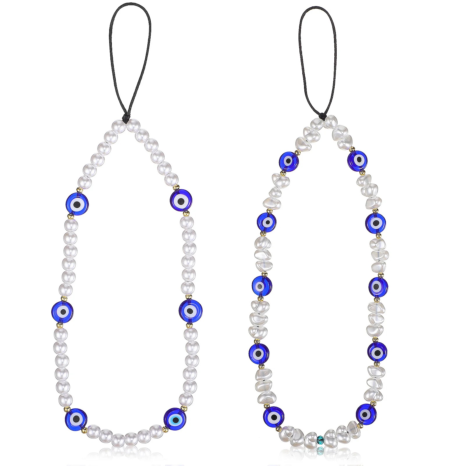 

2 Pcs Pearl Phone Chain Cell Phones Beaded Strap Cute Dangle Charms Plastic Hanging Pendant