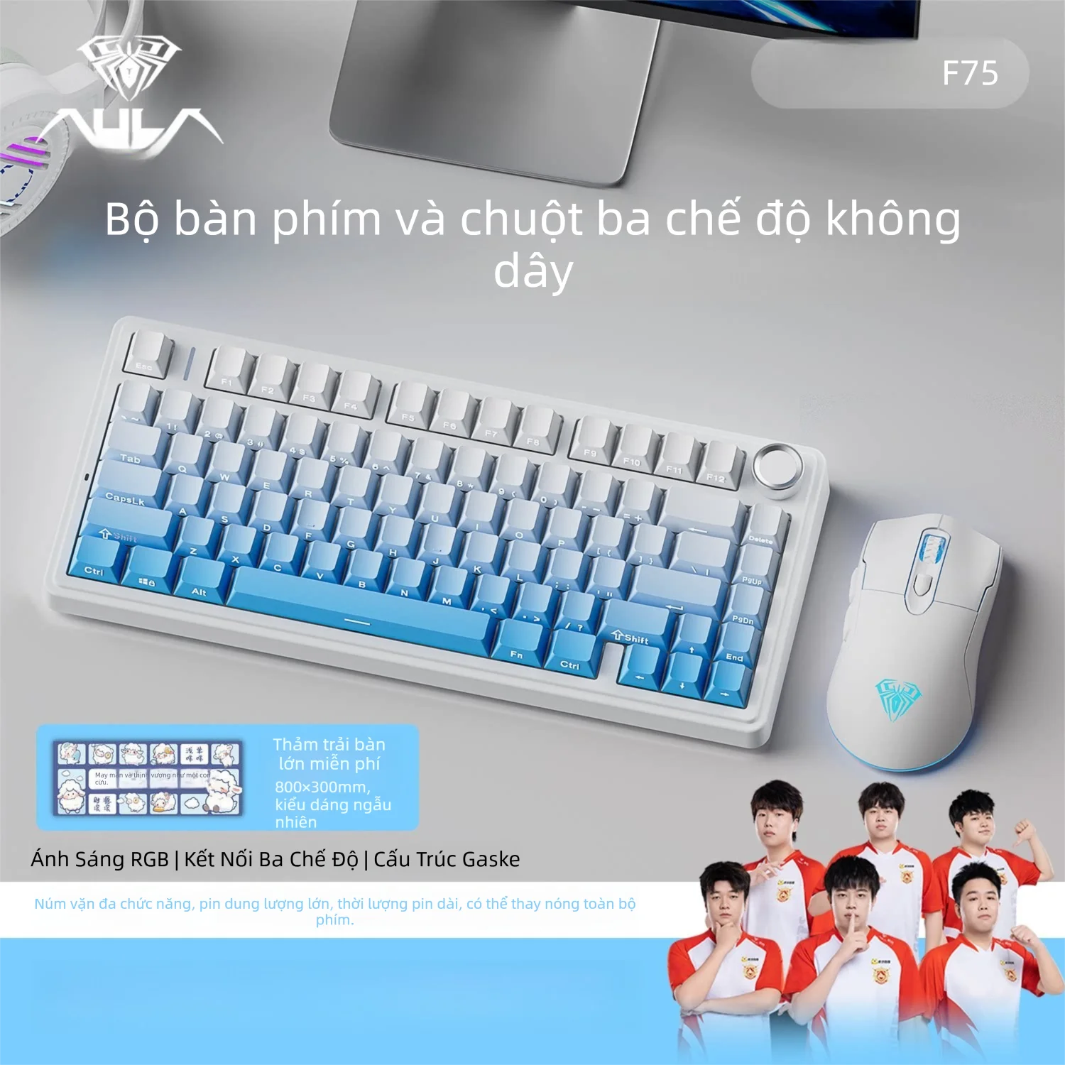AULA | Bộ Bàn Phím và Chuột Chơi Game Bluetooth