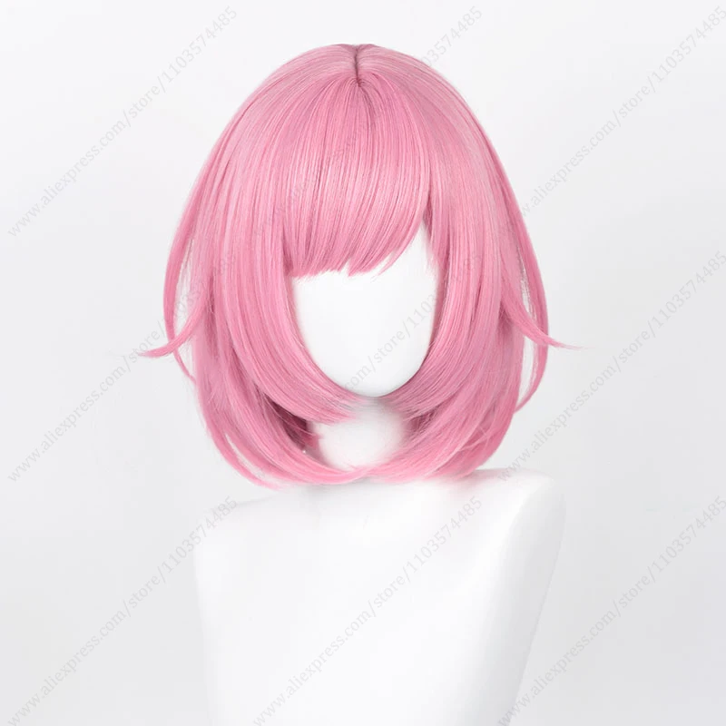 Ootori Emu Cosplay Wig 34cm Short Dark Pink Heat Resistant Perucas Synthetic Hair