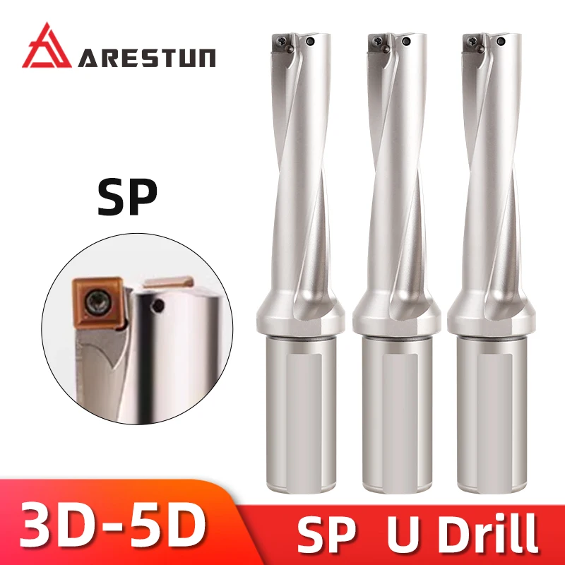 

SP Series Drill Bites Insert Drill Metal Drill Bits 13mm-50mm Depth 2D 3D 4D Indexable U Drill Machinery Lathes CNC Water