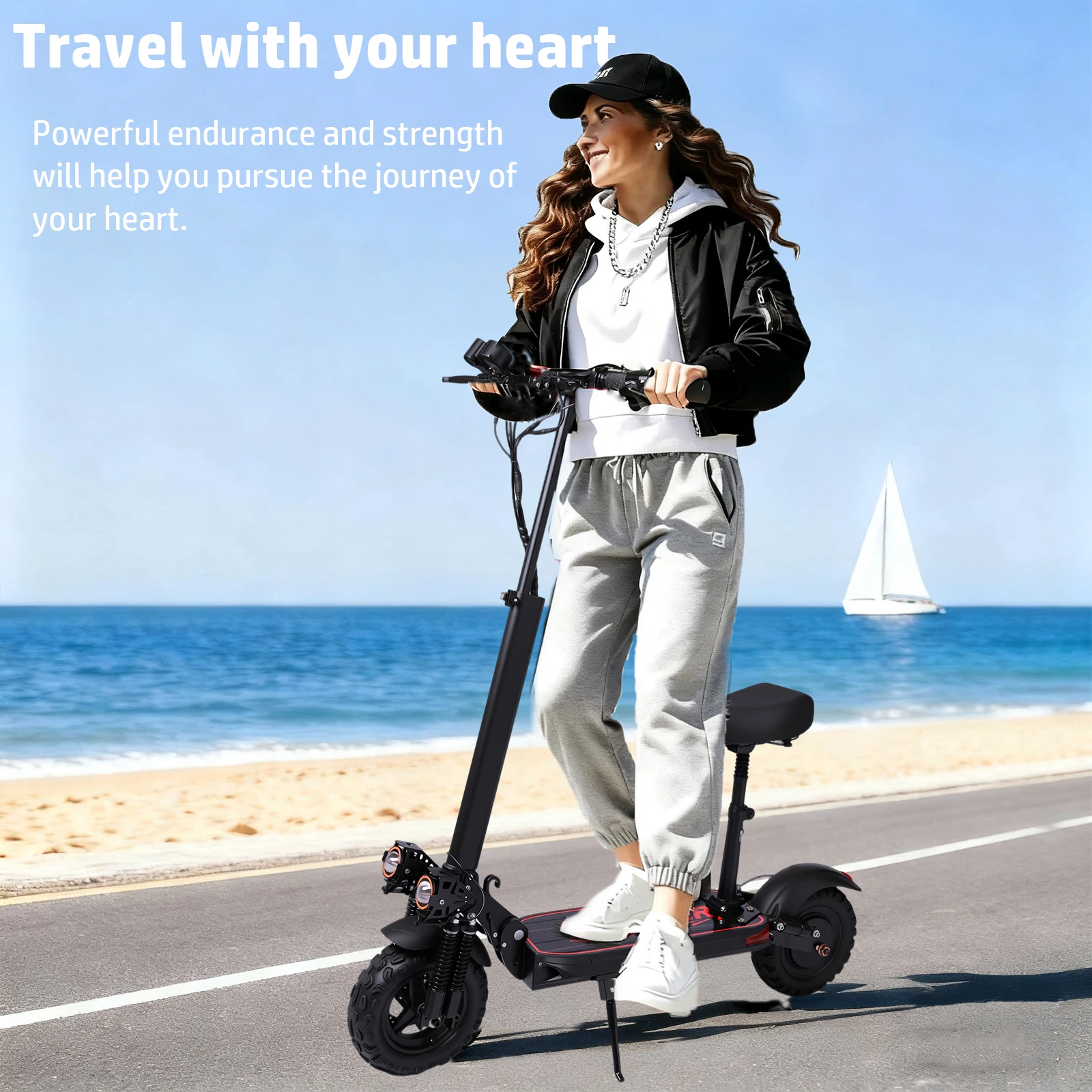 

UNQYX N9 Electric Scooter 1200W Brushless Motor 48V18ah Max Speed 34 Miles 11' Off-road Tires USA Warehouse