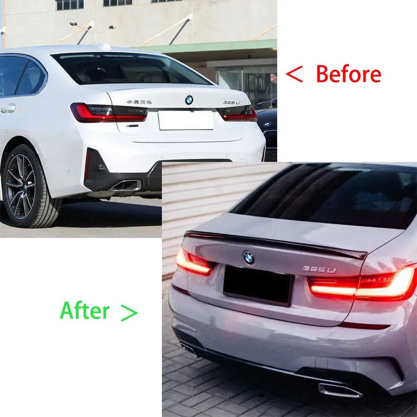 자동차 리어 트렁크 스포일러 스플리터 윙 테일 트렁크 립 바디 튜닝 키트, BMW 3 시리즈 G20 G28 325i 330i M3 2019-2023 MP 스타일