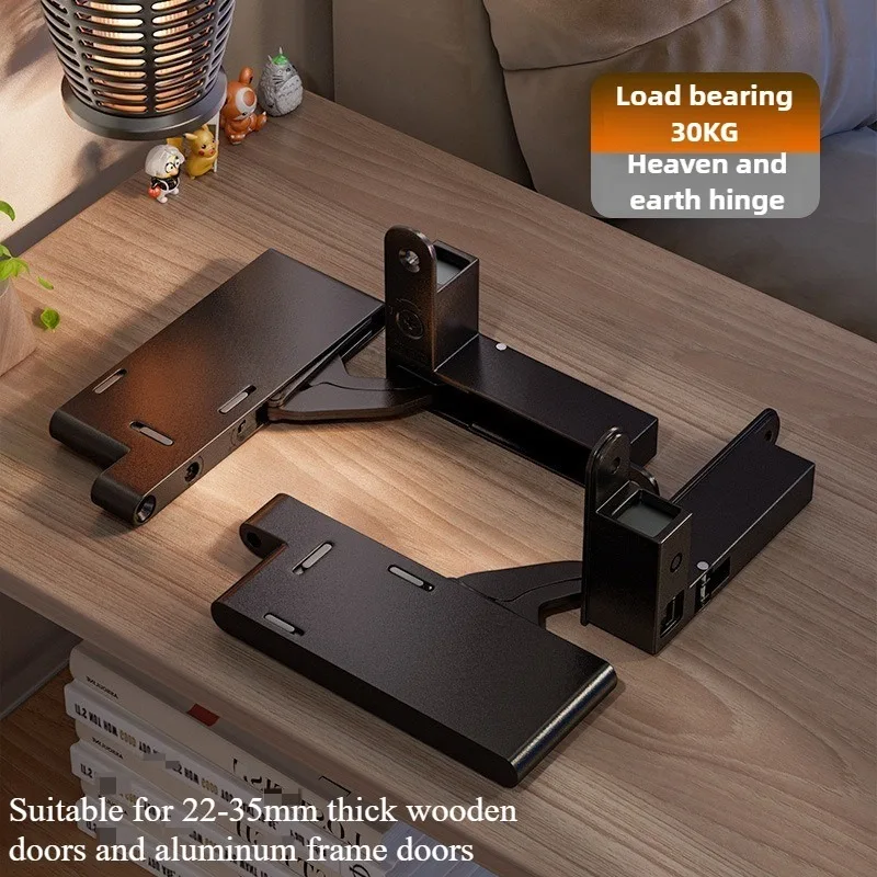 30KG Strong Load-bearing Concealed Upper and Lower Axis Hinges Aluminum Frame Door Hinge with Damping Buffer