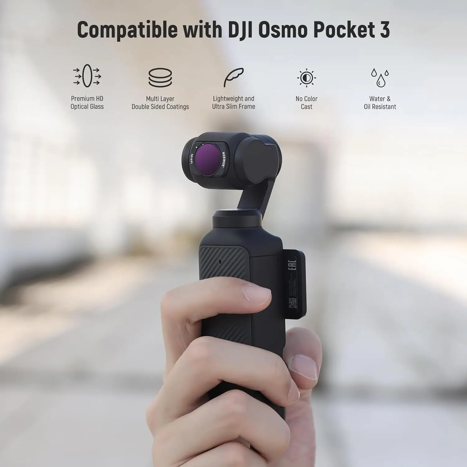 NEEWER Magnetic ND/CPL Filter Set For DJI OSMO Pocket 3 Creator Combo Accessories, Action Camera Neutral Density Filters