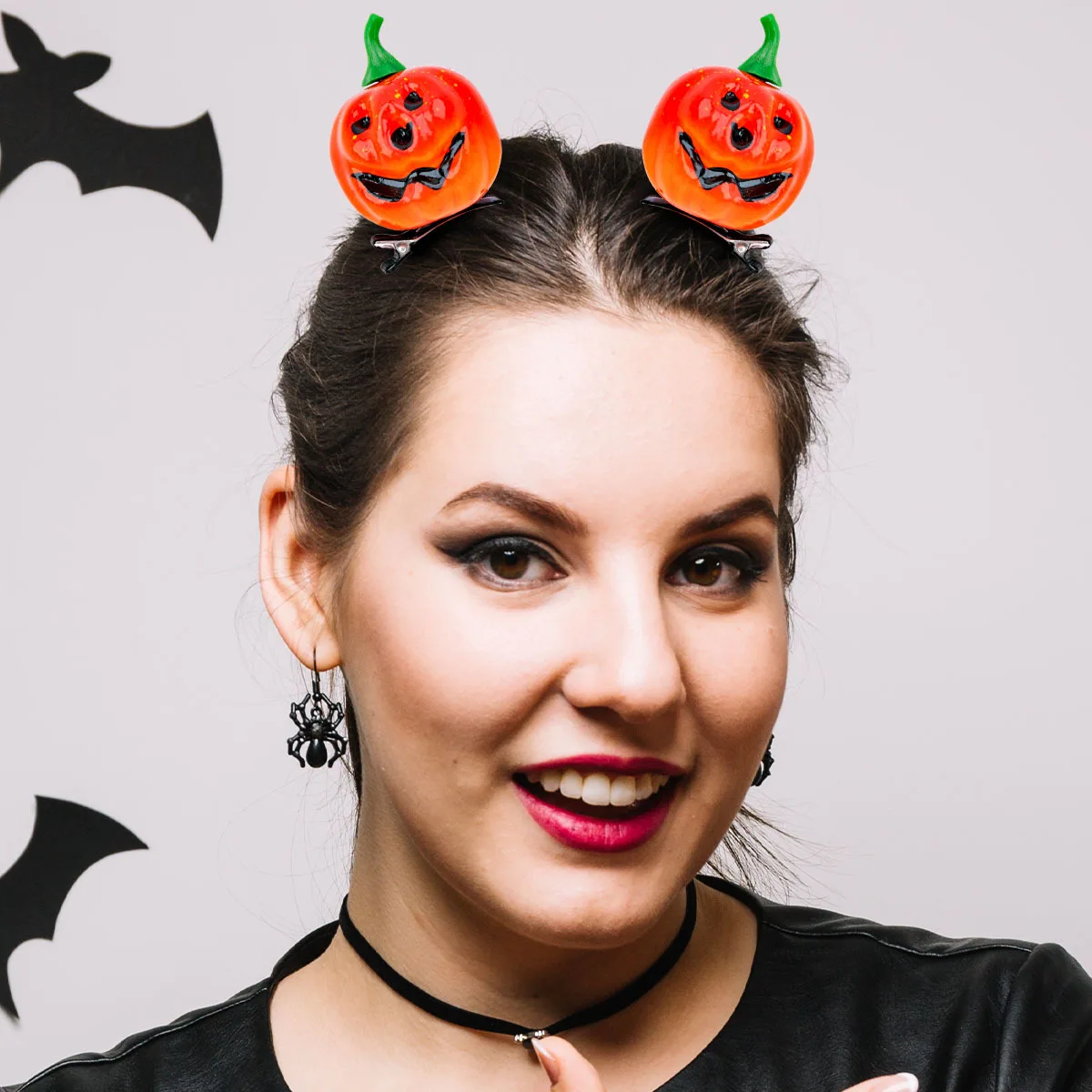 Halloween Pumpkin Hair Clips - Fun Smiley Pumpkin Hair Accessories for Masquerade Trick or Treat Cosplay and Holiday Decorations