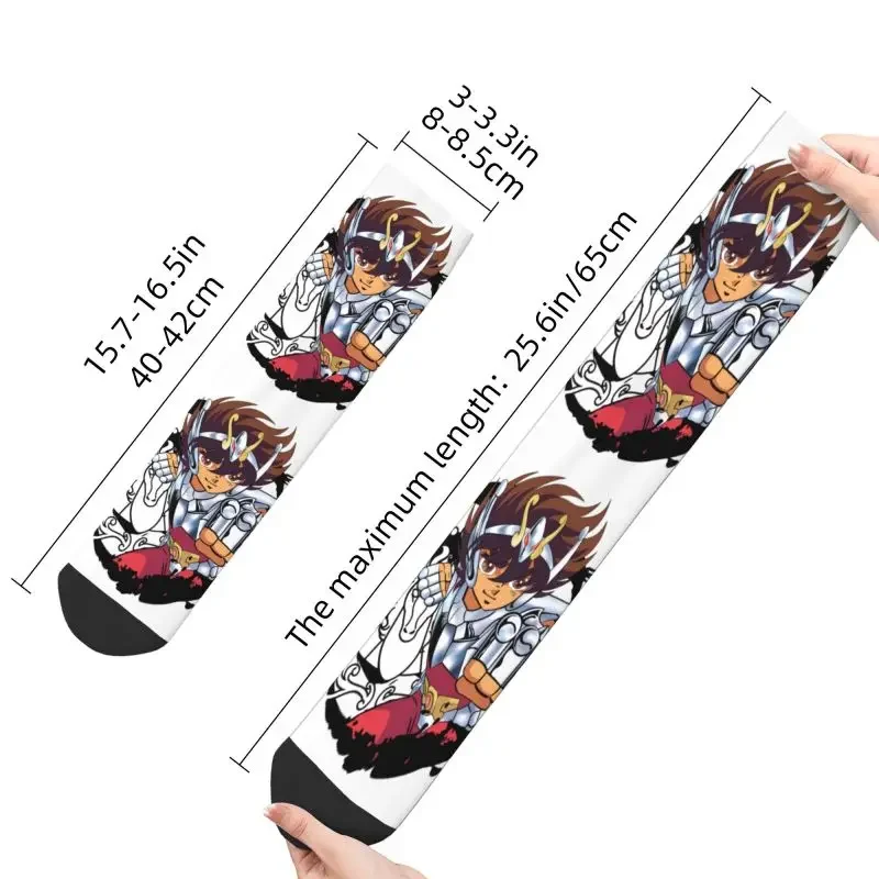 Saint Seiya Pegasus Dress Socks Men Women Warm Fashion Knights Of The Zodiac Crew Socks