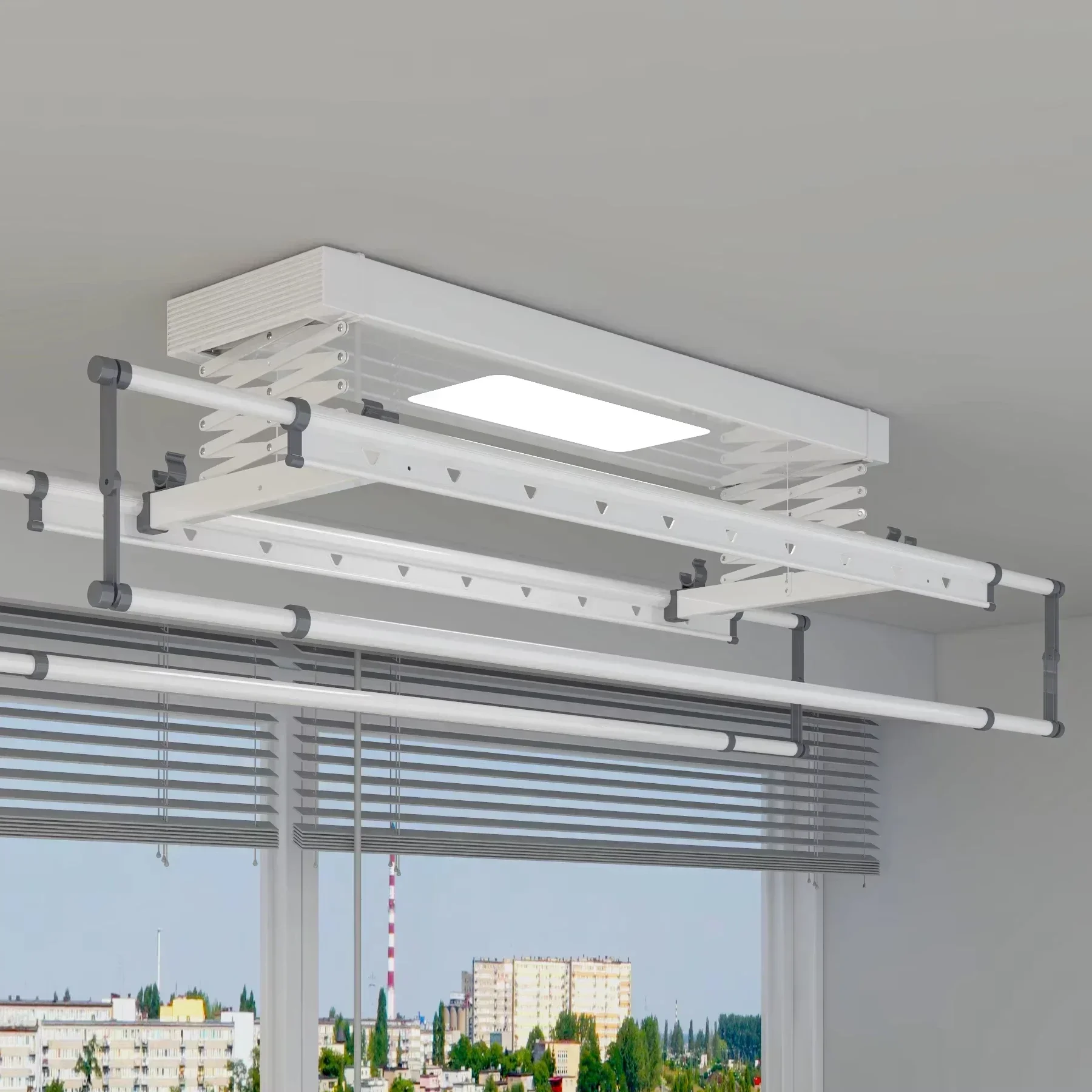 Colgador plegable automático multifuncional para lavandería de techo eléctrico con control remoto inteligente, estante de secado, gran oferta