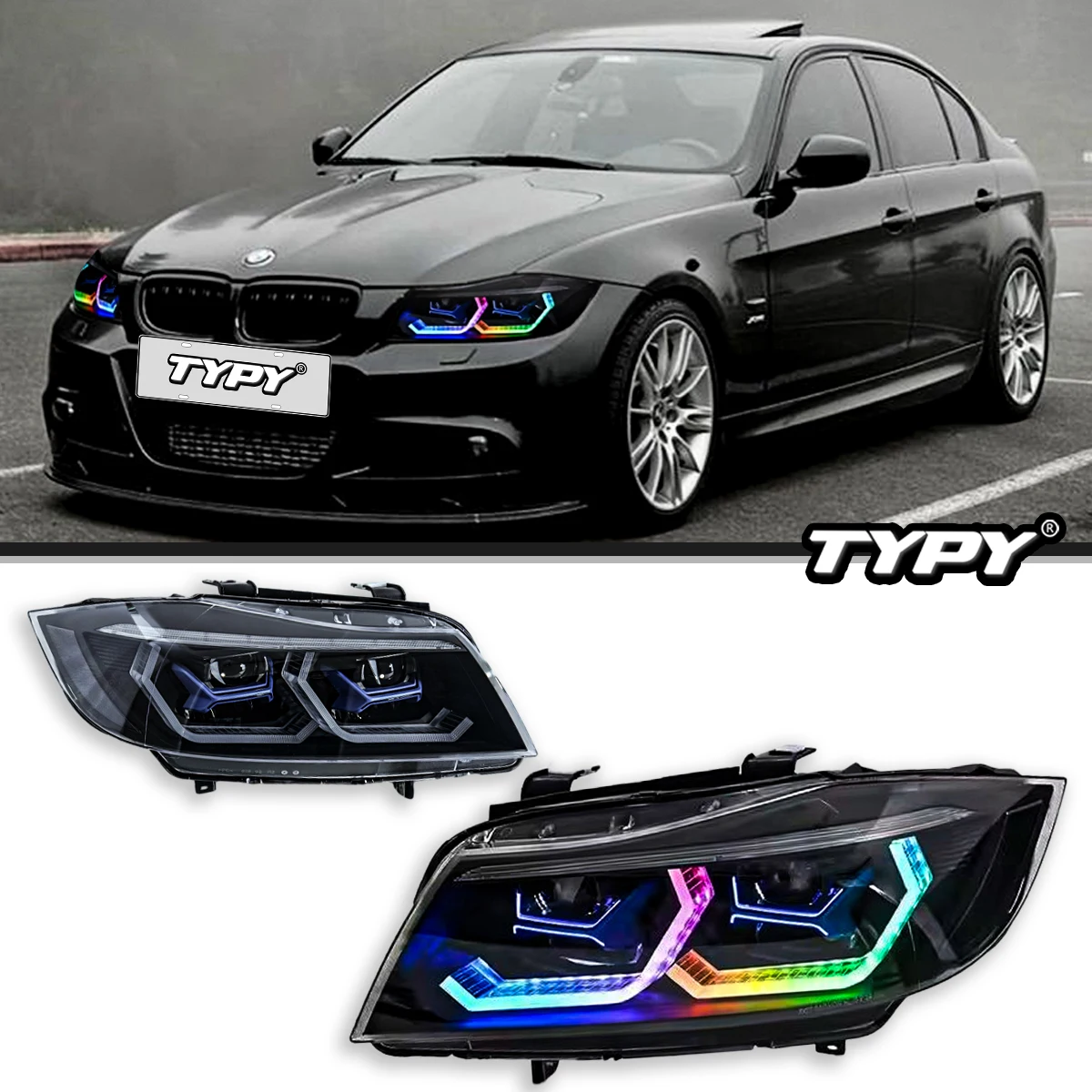 

TYPY Car Lights For BMW 3 Series 2005-2012 E90 RGB Headlight LED Projetor head Lamp Daytime Running Light Automotive Accessories