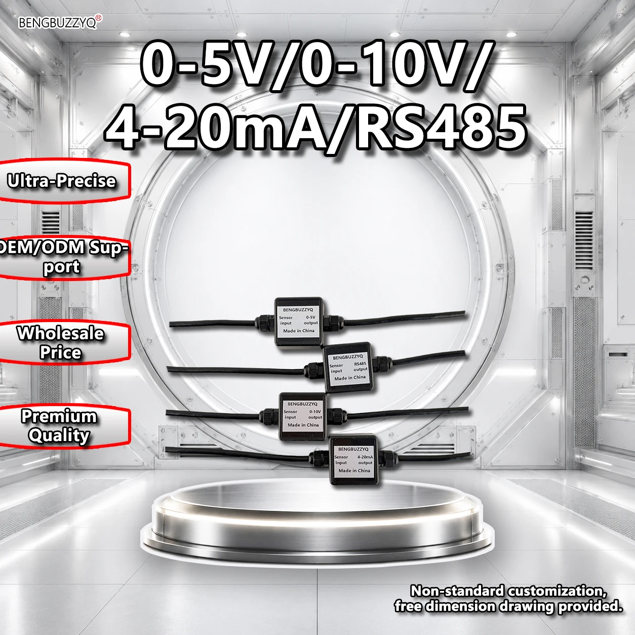 Mini Round Weight Transmitter Module RS485/4-20mA/0-5V Output for Strain Gauge Load Cell Sensor Amplifier