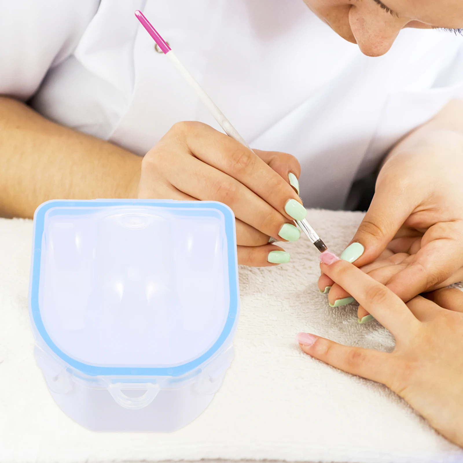 2 pezzi ciotole per manicure ciotole per rimozione unghie in plastica per ammorbidente per cuticole cura delle mani strumento spa forniture per manicure ciotola per nail art