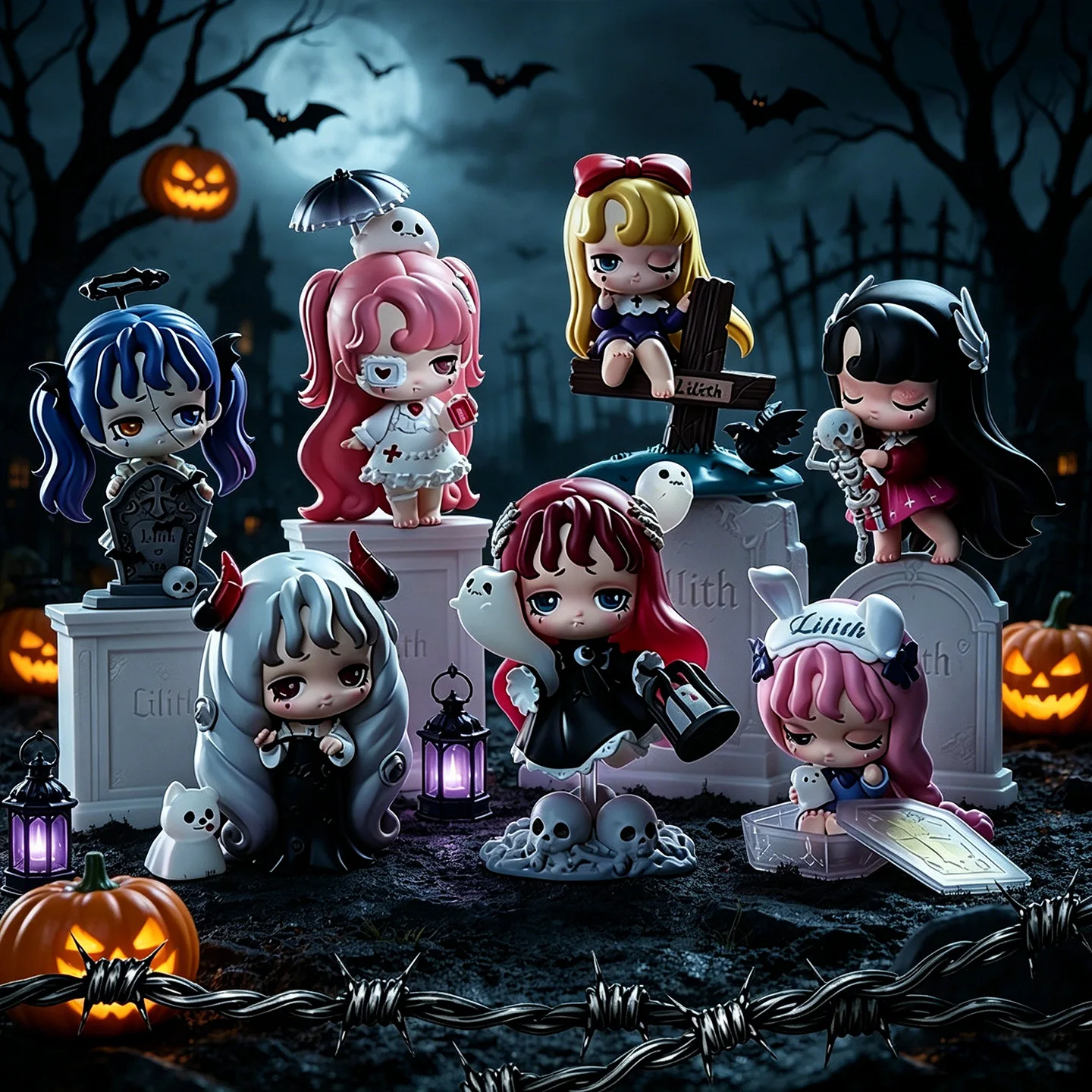 52toys Lilith Blind Box Figure Dark Night Shadow Series Figura Coleccionable de Anime, Adorno Decorativo para Escritorio