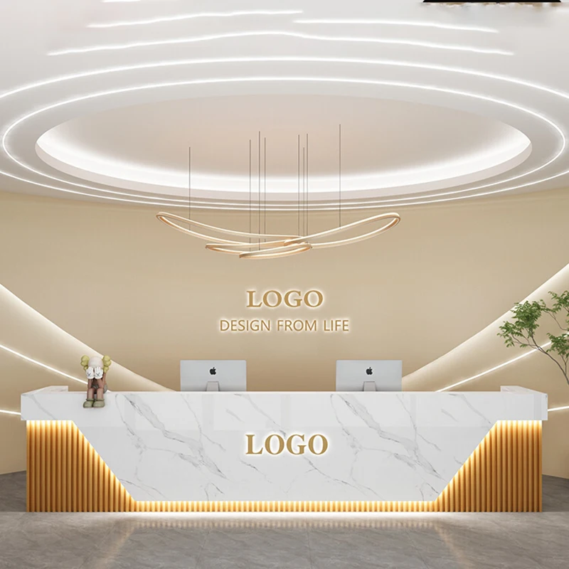 

Modern Commercial Bar Counter Classic Luxury Simple Salon Reception Desks Cool Professional Mostrador Commercial Furniture
