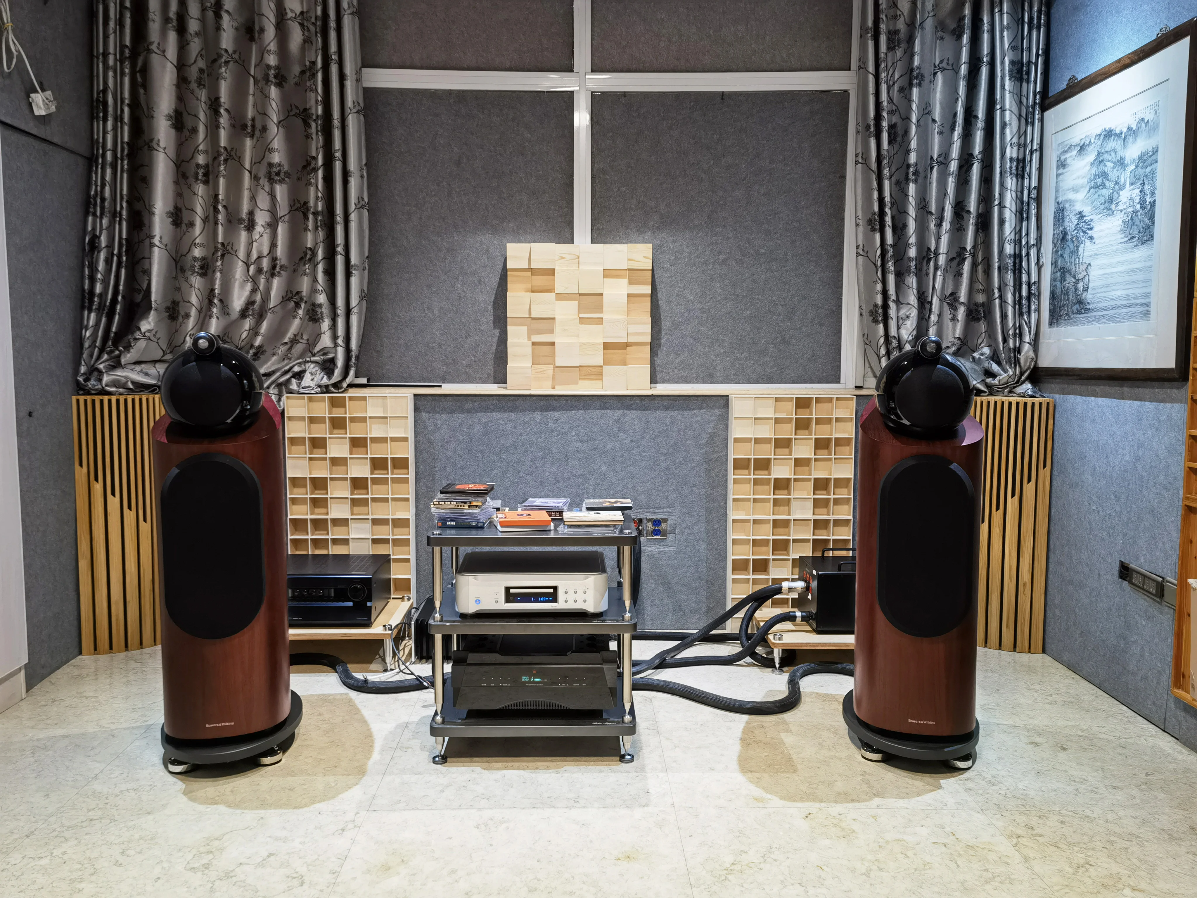 Brand New Japan/Korea Pine Wood Soundproof Wall Panels Bass Trap for HIFI Room Low-Frequency Corner Sound Absorber Standing Wave