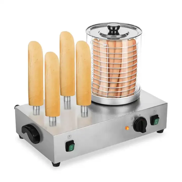 New Design Commercial Bun Warmer Hot Dog Grill Automatic Sausage Grill Steamer Machine