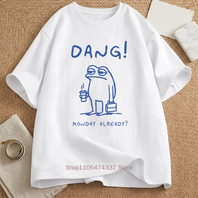 Frog Graphic Print T-Shirts for Women Men Summer Casual Fashion Loose Streetwear Tops High Quality O-Neck Short Sleeve T-Shirts
