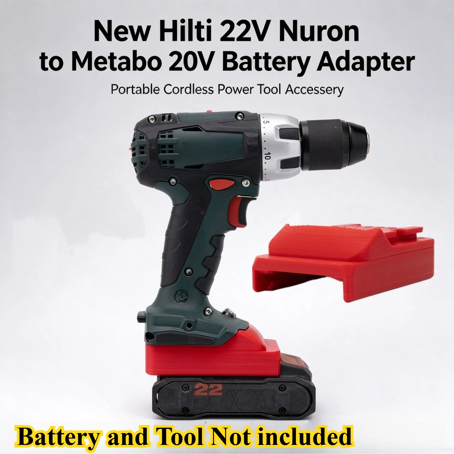 For New Hilti 22V Nuron LI-Ion Battery Converts To Metabo 20V Battery Adapter Portable Power Tool Accessories(Without Battery)