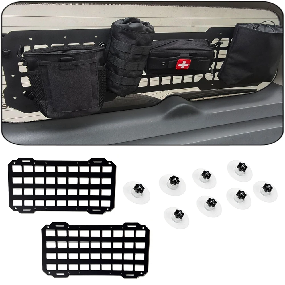 Organizador de ventana de vehículo, Panel Molle táctico para almacenamiento Modular, accesorios interiores universales para puerta trasera de camioneta