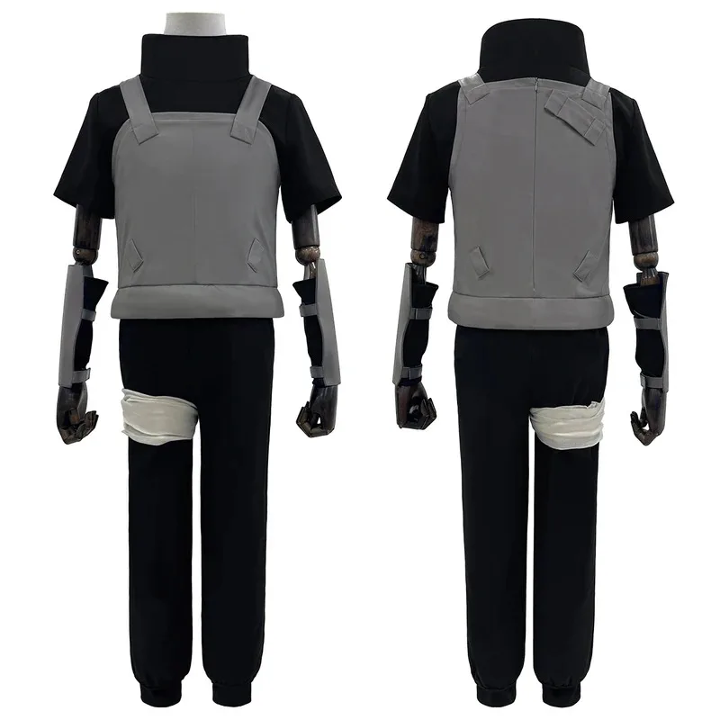 

HOLOUN Anime Uchiha Itachi Anbu Cosplay Costume Faux Leather Vest Short Sleeve T-shirt Pants Bandage Cos Convention Gift