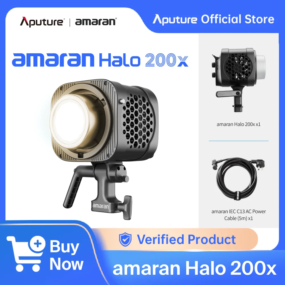 amaran Halo 200x 300x Ultra-Compact Bi-color COB Video Light 2700K to 6500K amaran APP Control for Home Studios,Livestream Rooms