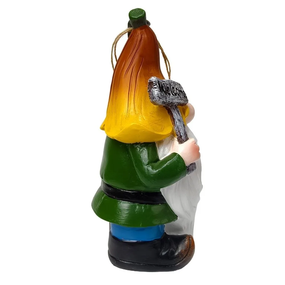 

Resin Crafts White Bearded Dwarf Bird House Ventilation Holes Handcrafted Wild Bird Nesting Box Weatherproof Bird Feeder Hut