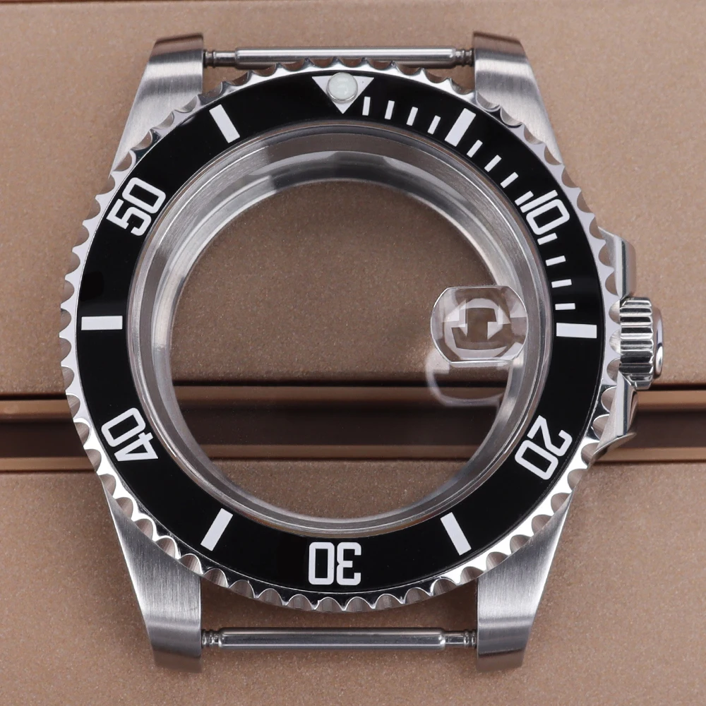 

40mm NH35 SUB Waterproof Watch Case Stainless Steel Sapphire For Seiko NH35 NH36 NH38 NH34 Miyota8215 ETA2824 Movt Ceramic Bezel