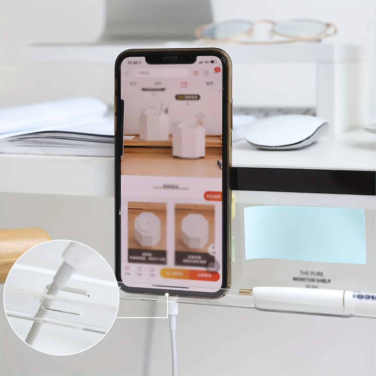 1 Desk-side Organizer, A Message Board for Placement Under The Monitor, A Simple Memo Board for Work Notes, Sticky Notes