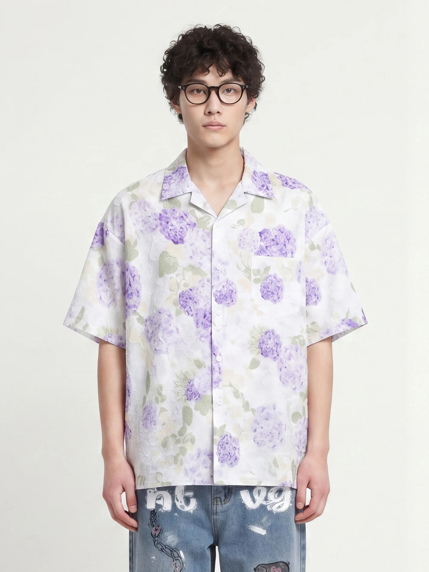 chemise-a-manches-courtes-violet-clair-douce-confortable-legere-mode-estivale-style-decontracte-et-professionnel