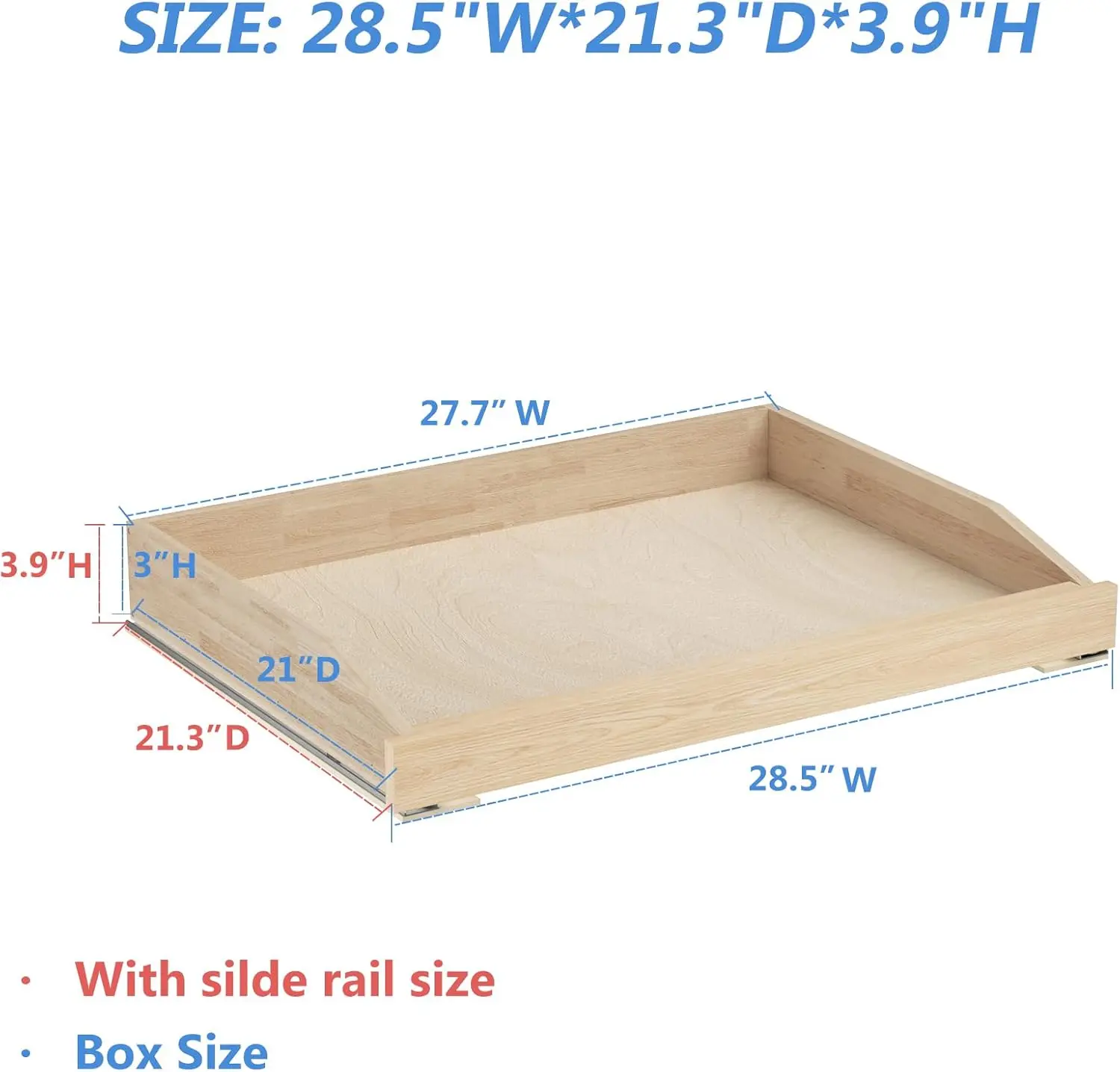 منظم خزانة قابل للسحب 28.5 وات × 21D - أرفف تخزين ذات درج منزلق ناعم ومغلق للمطبخ، وخزانة خشبية، ونعل موفر للمساحة #3