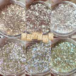 6boxes/Lot Dreamy Glitter Nail Art Powder Reflective Shining Candy Powder Sparkly Rhinestone Nail Art Decoration Manicure Powder