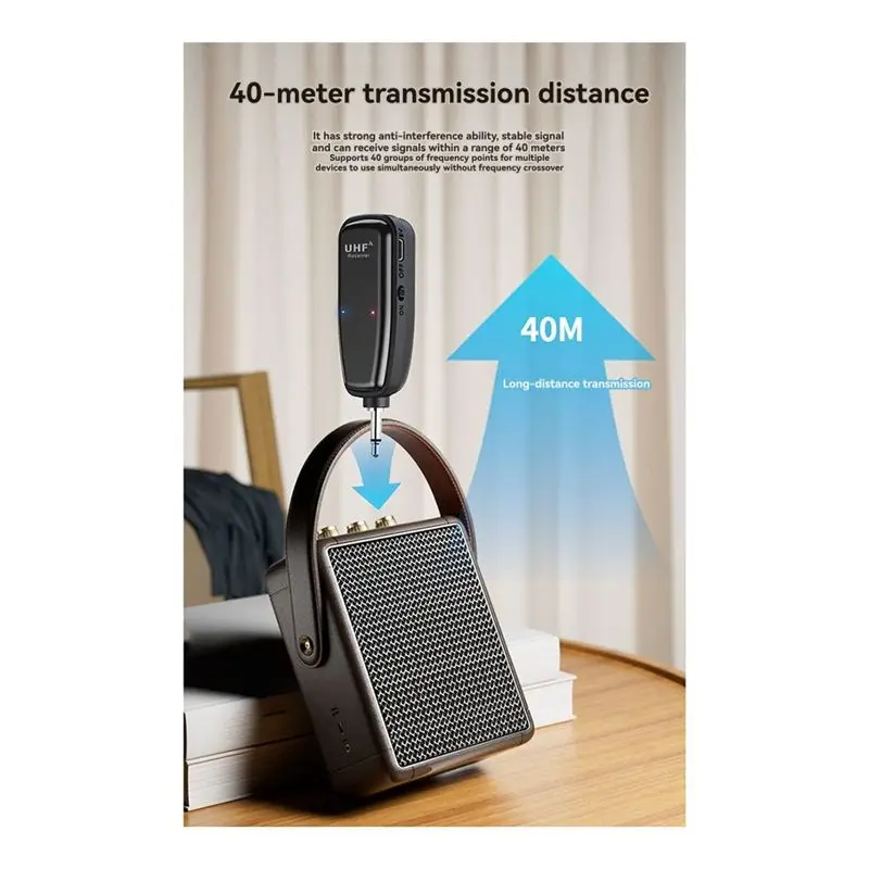 Y47A Wireless Pickup System Clip on Microphone Transmitter and Receiver for Clarinet Flute Musical Instrument