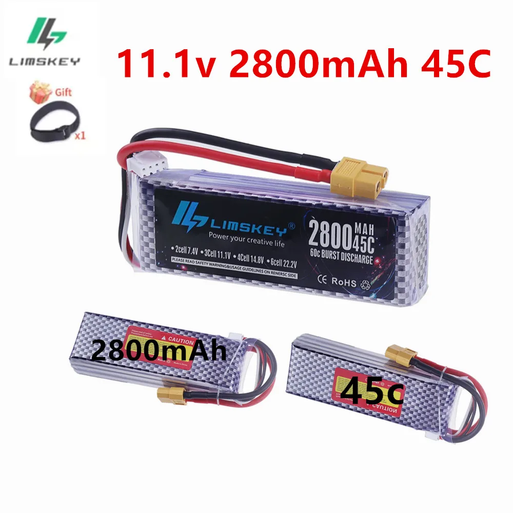 Upgrade 2200mah Battery 11.1v 2800mah 3S 45C Lipo battery for RC Car Boats Drone Spare Battery Parts 3S LIPO 11.1 v 2800 mah