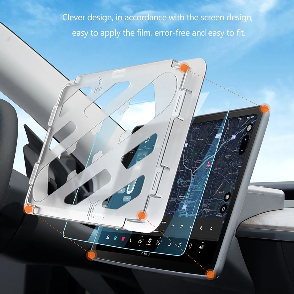 For 13 Inch Screen Car Central Control Film Tempered Glass Screen Protector Anti-Blue Light Film Hd Film Fit For Tesla Model 3 Y