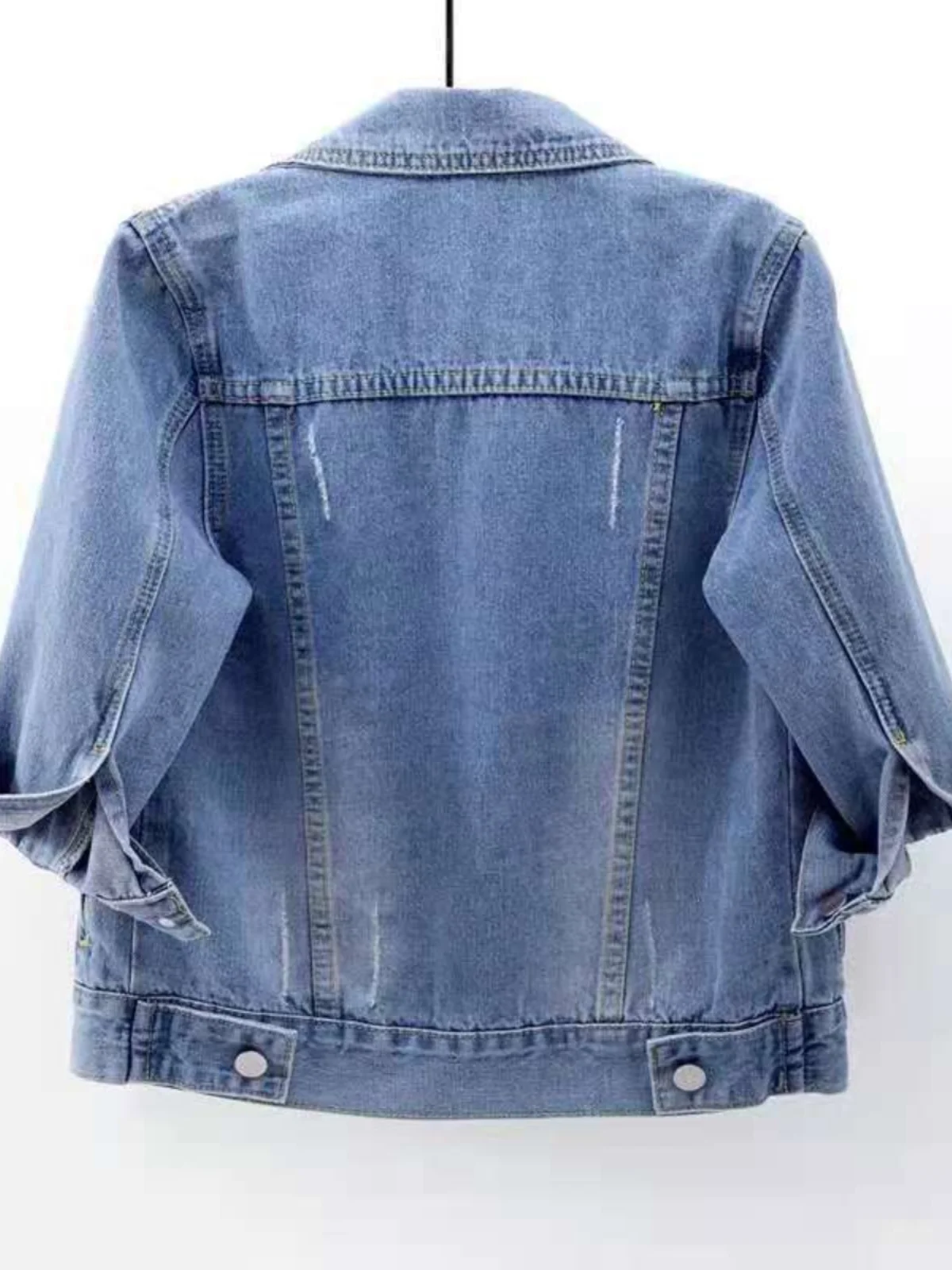 

Women's ort Denim irt Regular Sve Length Button Detail Cotton Blend Slim Fit Commute Sle Seven Quarter Sve Coat