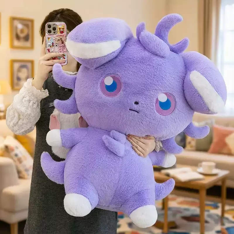 Peluche de Pokémon Vulpix de Alola de 80 cm, Peluches de Anime Pokémon de Gran Tamaño, Espurr de Dibujos Animados ‌   Peluche, Muñeco de Peluche, Adorno, Juguete, Regalo