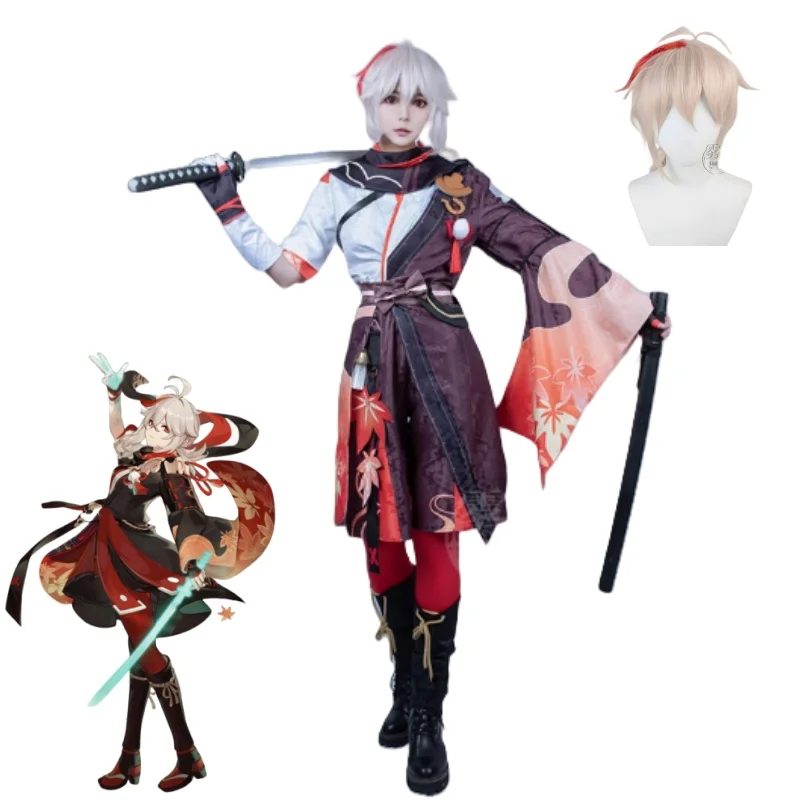 

Genshin Impact Kaedehara Kazuha Cosplay Costume Uniform Wig Accessories Suit for Halloween Party Men Women Rolrplay Outfits