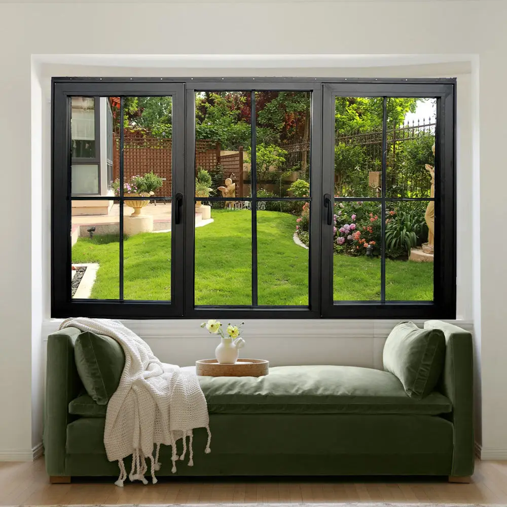 Customized Size Living Room Multi Functional Hinged Window French Style Aluminum Glass Windows Easy To Clean Casement Windows