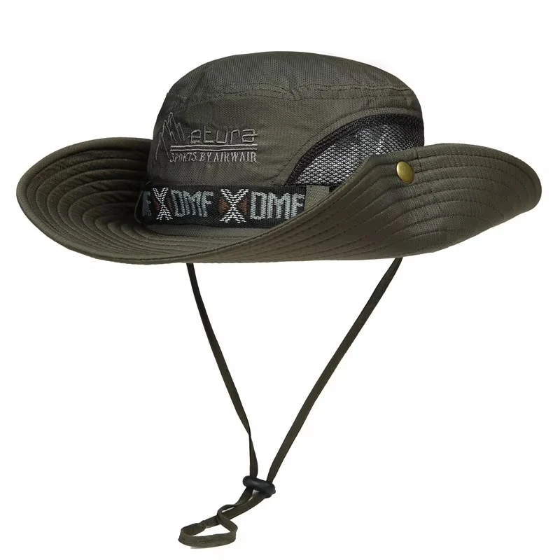 Summer Adjustable Outdoor Fishing Hat Sunscreen Protection Breathable Foldable Bucket Hats Men Women Hiking Camping Panama Cap 3