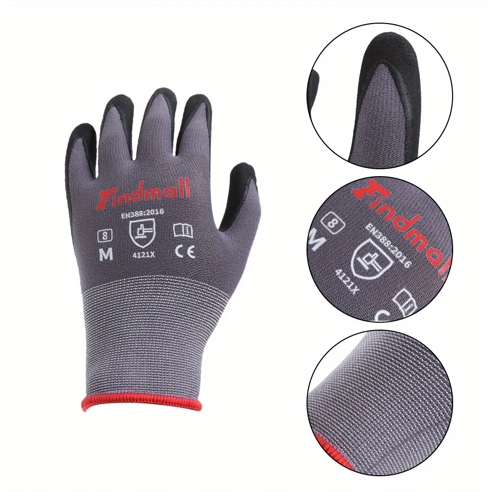 6 pairs of medium work gloves Ladies' and men's seamless knitted gloves Gardening gloves Suitable for warehousing and logistics