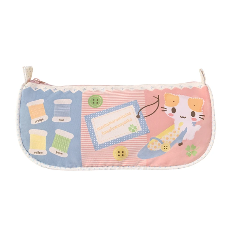Masyumaro Fluffy Fuwa Nyanko Cat Pencil Case Pencil Pouch Kawaii Cute Pencil Cases for Girls Kids School Stationery Supplies