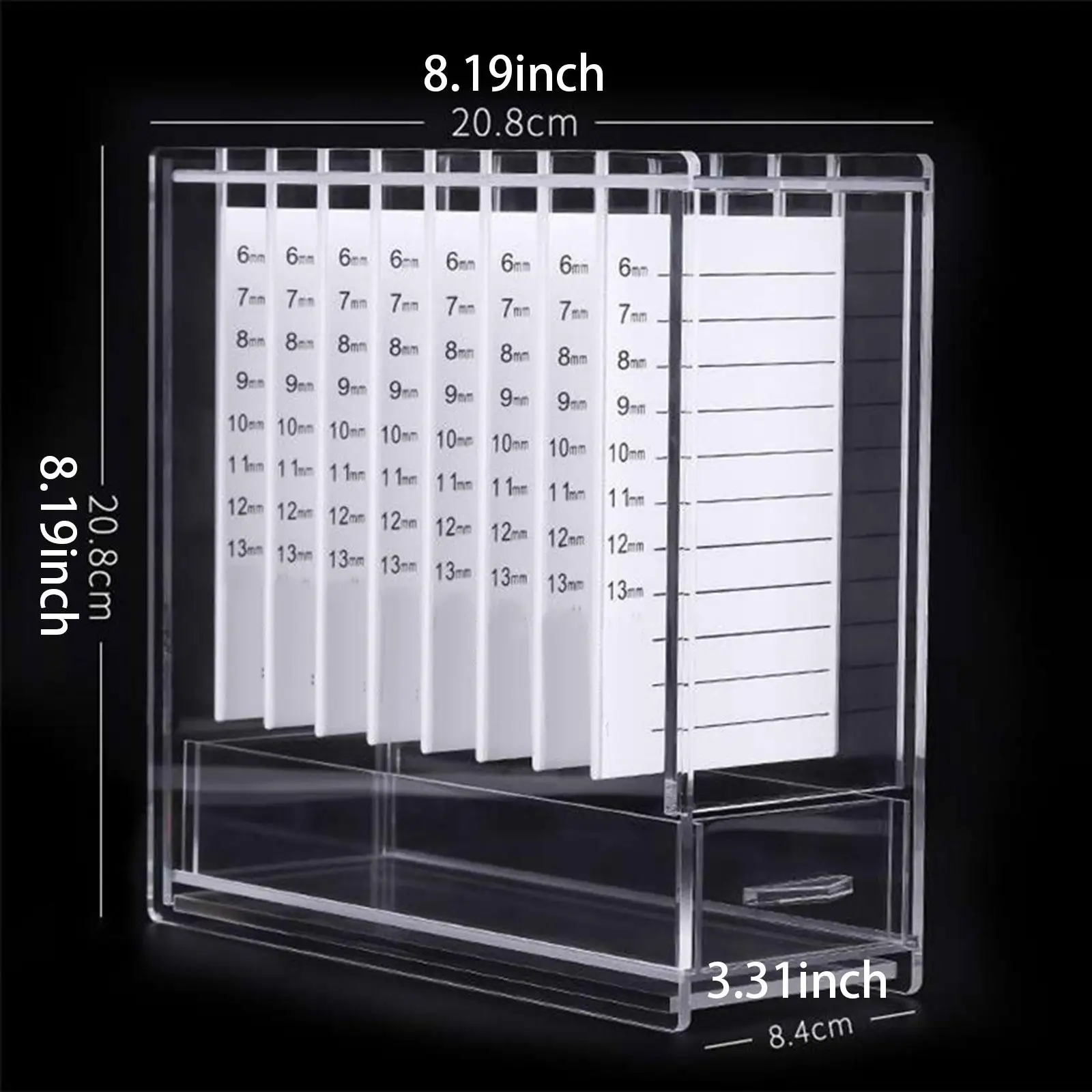 حامل رموش 8 شبكات أكريليك سهل التنظيف، رموش صناعية شفافة مقاومة للغبار #6