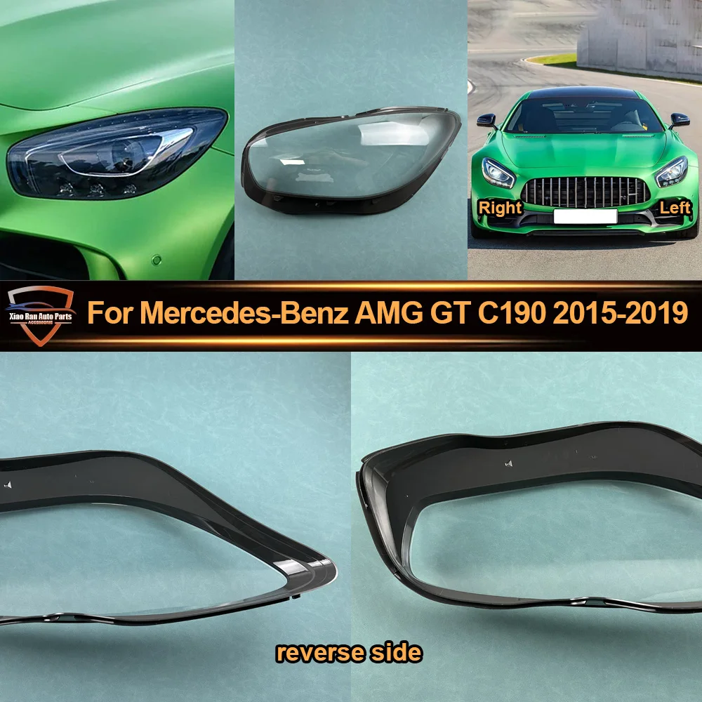

For Mercedes-Benz 2015 2016 2017--2019 AMG GT C190 Car Front Headlight Cover Lampshade Lampcover Head Lamp light Covers Shell
