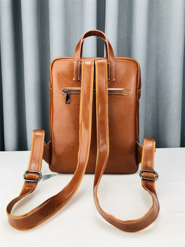 المرأة عالية الجودة جلد البقر على ظهره نمط Preppy المراهقات الفتيات المدرسية خمر محمول التعبئة حقيبة للجنسين حقيبة كتف