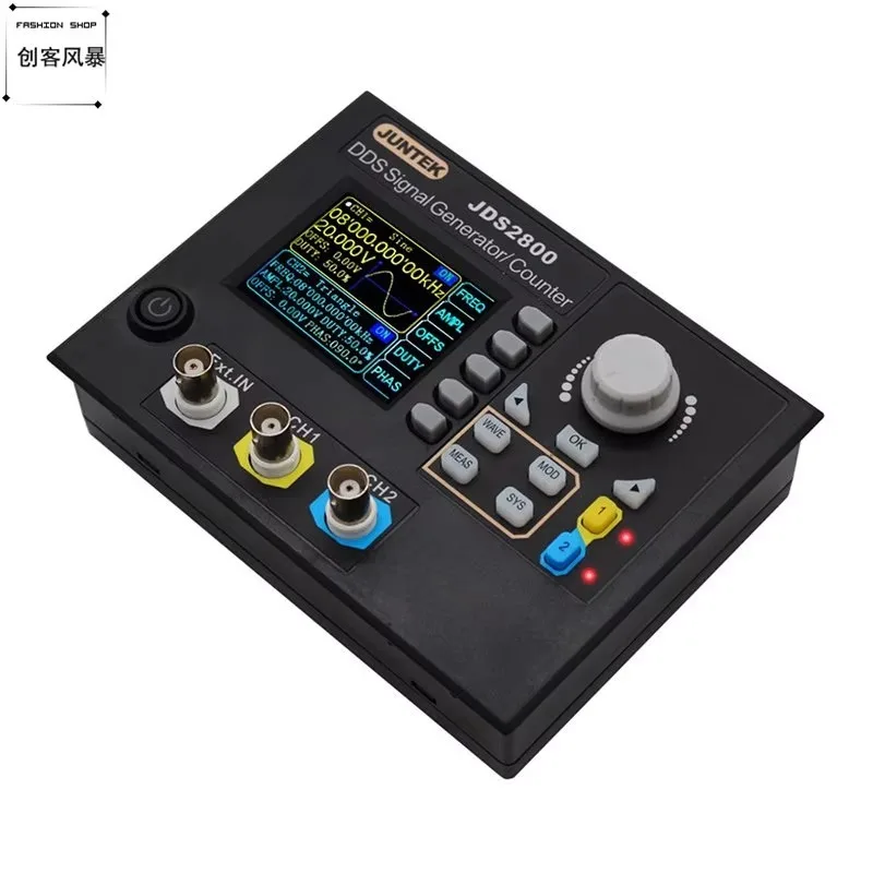 DroMaFully CNC Dual Channel Arbitrary Wave Signal DDS Function Signal Source Generator Frequency Meter Counter
