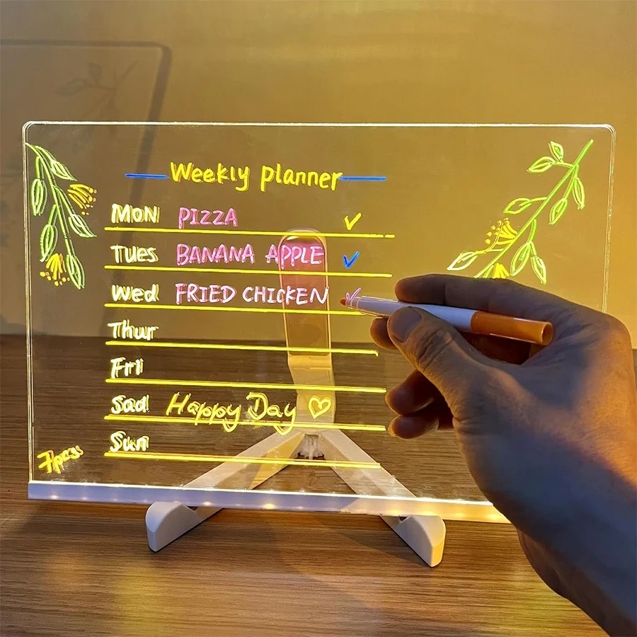 Drawing Board Children Erasable Acrylic Transparent Writing Board Billboard Stall With Luminous Fluorescent Board Display Board