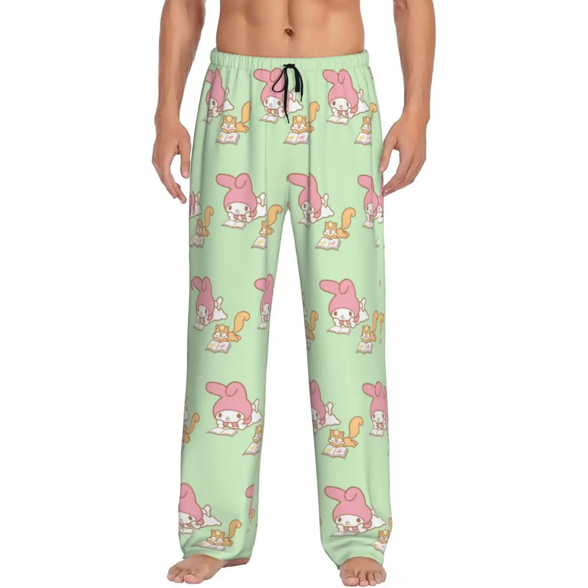 

Custom Print Men's Melody Pajama Pants Pink Rabbit Sleepwear Sleep Lounge Bottoms with Pockets
