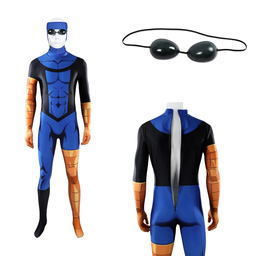 

Zentai Mark Grayson Cosplay Jumpsuit Mask Eyewear Costume Anime Cartoon Invincible Roleplay Bodysuit Men Halloween Carnival