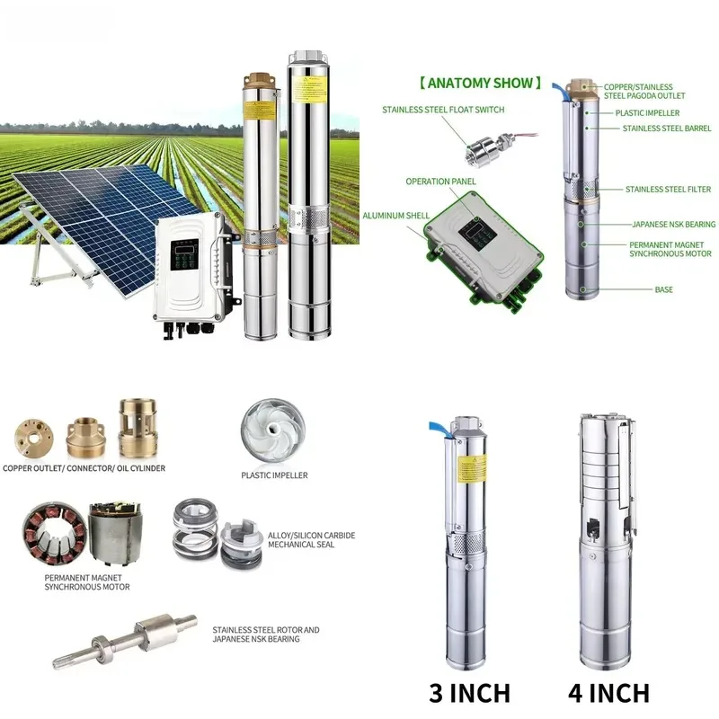 48V Brushless Submersible Solar Water Pump for Agricultural Well Drilling